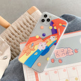 Cartoon Phone Case For Apple iPhone 11 Pro X XS Max XR Soft TPU Back Cover for iPhone 7 8 Plus Cute Lovely Clear Case
