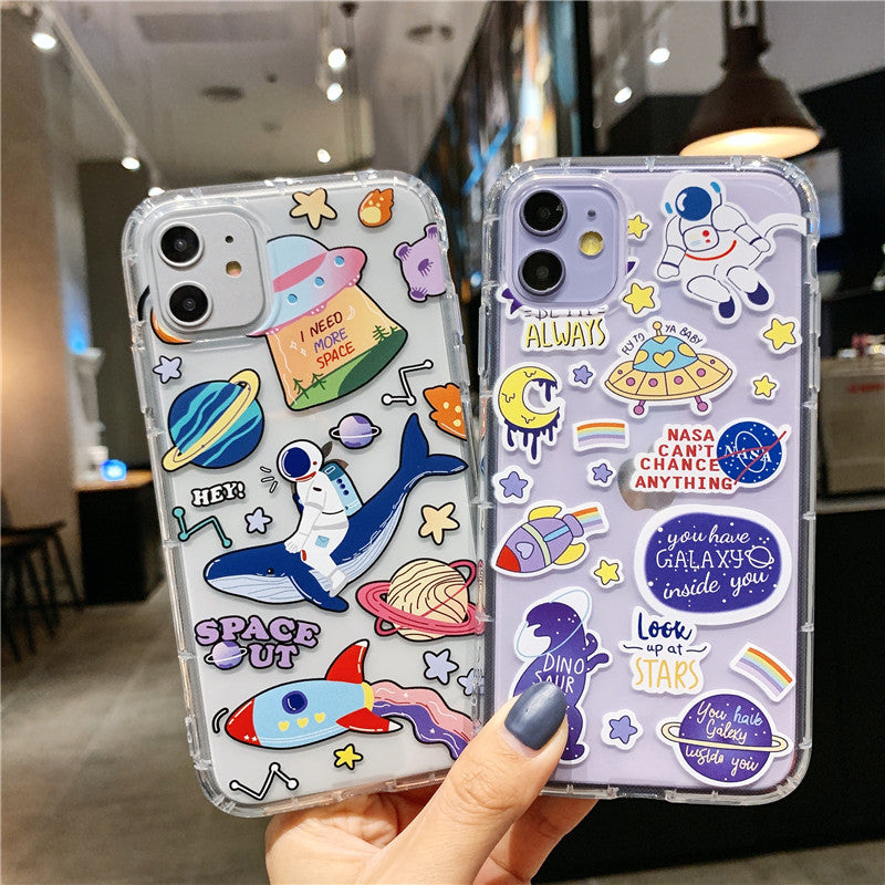 Cartoon Planet Phone Case For Apple iPhone 11 Pro X XS Max XR Soft TPU Back Cover for iPhone 7 8 Plus Cute Lovely Clear Case