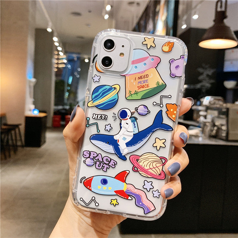 Cartoon Planet Phone Case For Apple iPhone 11 Pro X XS Max XR Soft TPU Back Cover for iPhone 7 8 Plus Cute Lovely Clear Case