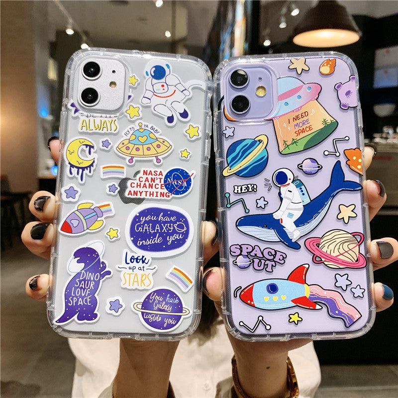 Cartoon Planet Phone Case For Apple iPhone 11 Pro X XS Max XR Soft TPU Back Cover for iPhone 7 8 Plus Cute Lovely Clear Case