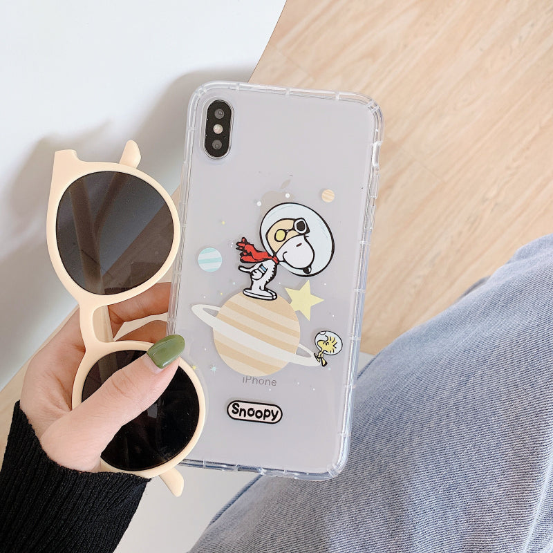 Cartoon Snoopy Phone Case For Apple iPhone 11 Pro X XS Max XR Soft TPU Back Cover for iPhone 7 8 Plus Cute Lovely Clear Case