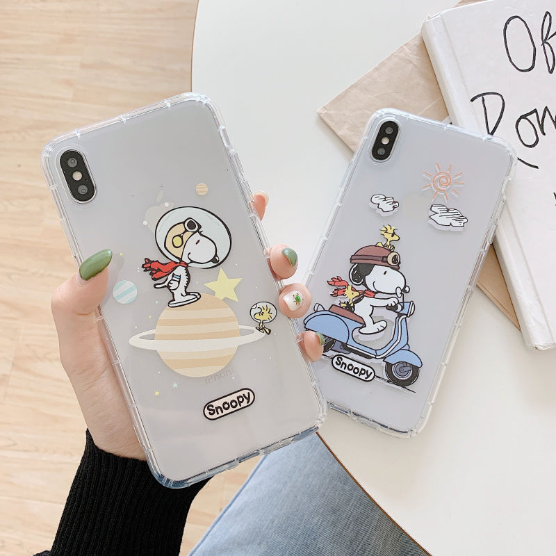 Cartoon Snoopy Phone Case For Apple iPhone 11 Pro X XS Max XR Soft TPU Back Cover for iPhone 7 8 Plus Cute Lovely Clear Case