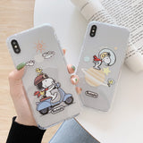 Cartoon Snoopy Phone Case For Apple iPhone 11 Pro X XS Max XR Soft TPU Back Cover for iPhone 7 8 Plus Cute Lovely Clear Case
