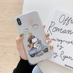 Cartoon Snoopy Phone Case For Apple iPhone 11 Pro X XS Max XR Soft TPU Back Cover for iPhone 7 8 Plus Cute Lovely Clear Case