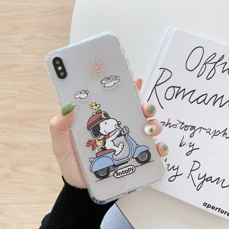Cartoon Snoopy Phone Case For Apple iPhone 11 Pro X XS Max XR Soft TPU Back Cover for iPhone 7 8 Plus Cute Lovely Clear Case