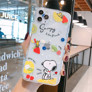 Cute Snoopy Phone Case For Apple iPhone 11 Pro X XS Max XR Soft TPU Back Cover for iPhone 7 8 Plus Cute Lovely Clear Case