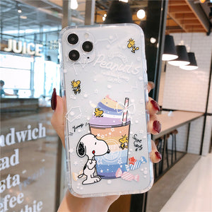 Cute Snoopy Phone Case For Apple iPhone 11 Pro X XS Max XR Soft TPU Back Cover for iPhone 7 8 Plus Cute Lovely Clear Case