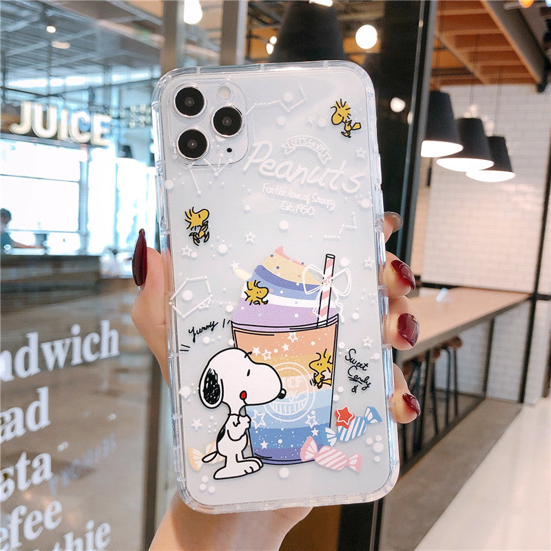 Cute Snoopy Phone Case For Apple iPhone 11 Pro X XS Max XR Soft TPU Back Cover for iPhone 7 8 Plus Cute Lovely Clear Case