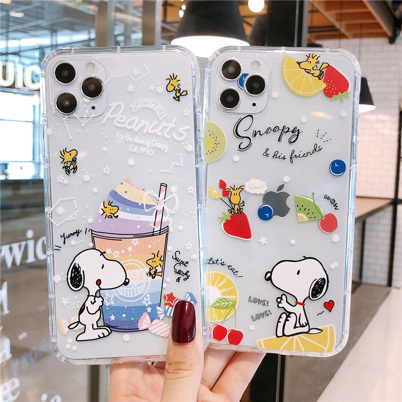 Cute Snoopy Phone Case For Apple iPhone 11 Pro X XS Max XR Soft TPU Back Cover for iPhone 7 8 Plus Cute Lovely Clear Case