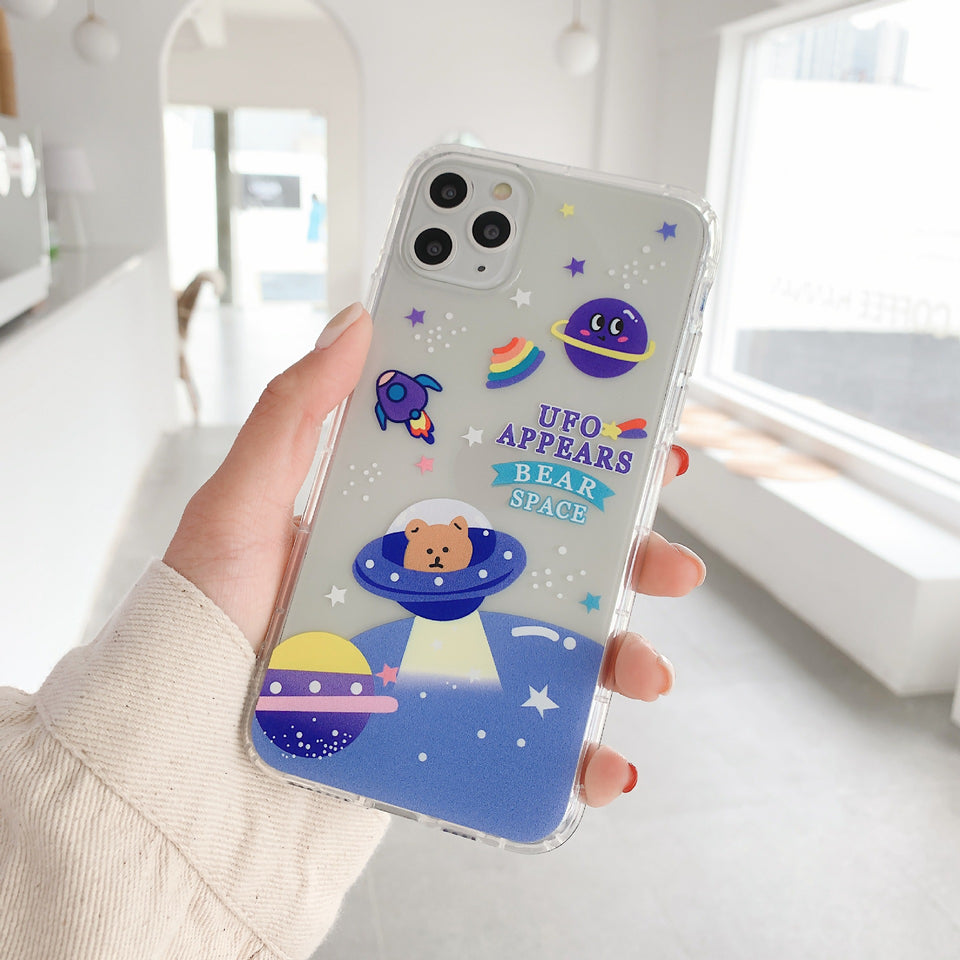 Cartoon Phone Case For Apple iPhone 11 Pro X XS Max XR Soft TPU Back Cover for iPhone 7 8 Plus Cute Lovely Clear Case