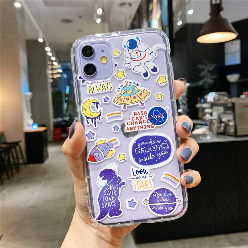 Cartoon Planet Phone Case For Apple iPhone 11 Pro X XS Max XR Soft TPU Back Cover for iPhone 7 8 Plus Cute Lovely Clear Case
