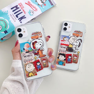 Cartoon Snoopy Phone Case For Apple iPhone 11 Pro X XS Max XR Soft TPU Back Cover for iPhone 7 8 Plus Cute Lovely Clear Case