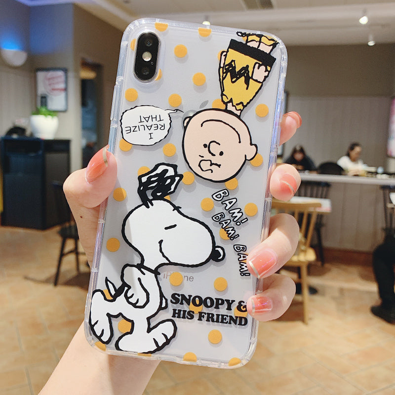Cute Snoopy Charlie Phone Case For Apple iPhone 11 Pro X XS Max XR Soft TPU Back Cover for iPhone 7 8 Plus Cute Lovely Clear Case