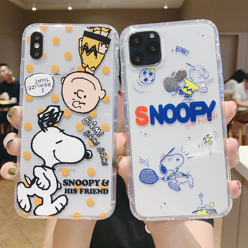 Cute Snoopy Charlie Phone Case For Apple iPhone 11 Pro X XS Max XR Soft TPU Back Cover for iPhone 7 8 Plus Cute Lovely Clear Case