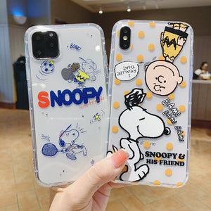 Cute Snoopy Charlie Phone Case For Apple iPhone 11 Pro X XS Max XR Soft TPU Back Cover for iPhone 7 8 Plus Cute Lovely Clear Case