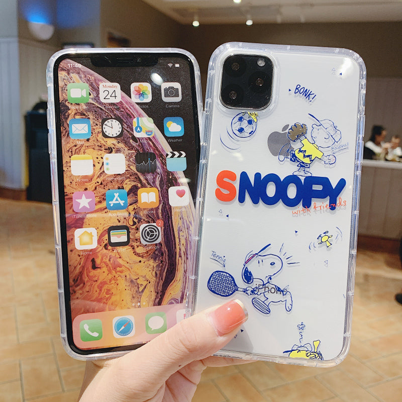 Cute Snoopy Charlie Phone Case For Apple iPhone 11 Pro X XS Max XR Soft TPU Back Cover for iPhone 7 8 Plus Cute Lovely Clear Case