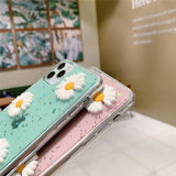 3D Flowers Glitter Phone Case Cover For Apple iPhone 11 Pro X XS Max XR Soft TPU Back Cover for iPhone 7 8 Plus Cute Lovely Clear Case