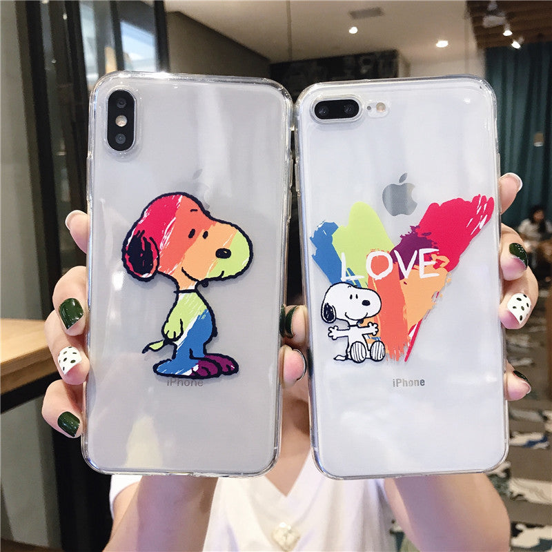 Cartoon Snoopy Phone Case For Apple iPhone 11 Pro X XS Max XR Soft TPU Back Cover for iPhone 7 8 Plus Cute Lovely Clear Case