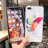 Cartoon Snoopy Phone Case For Apple iPhone 11 Pro X XS Max XR Soft TPU Back Cover for iPhone 7 8 Plus Cute Lovely Clear Case
