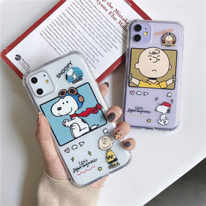 Cartoon Snoopy Charlie Phone Case For Apple iPhone 11 Pro X XS Max XR Soft TPU Back Cover for iPhone 7 8 Plus Cute Lovely Clear Case