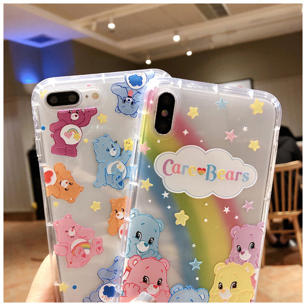 Rainbow Bear Phone Case For Apple iPhone 11 Pro X XS Max XR Soft TPU Back Cover for iPhone 7 8 Plus Cute Lovely Clear Case