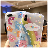 Rainbow Bear Phone Case For Apple iPhone 11 Pro X XS Max XR Soft TPU Back Cover for iPhone 7 8 Plus Cute Lovely Clear Case