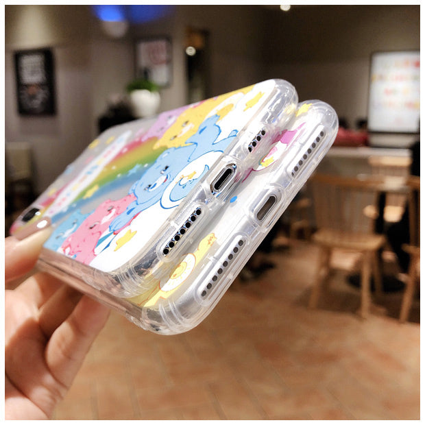 Rainbow Bear Phone Case For Apple iPhone 11 Pro X XS Max XR Soft TPU Back Cover for iPhone 7 8 Plus Cute Lovely Clear Case