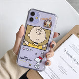 Cartoon Snoopy Charlie Phone Case For Apple iPhone 11 Pro X XS Max XR Soft TPU Back Cover for iPhone 7 8 Plus Cute Lovely Clear Case