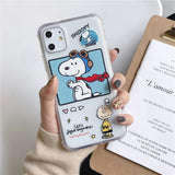 Cartoon Snoopy Charlie Phone Case For Apple iPhone 11 Pro X XS Max XR Soft TPU Back Cover for iPhone 7 8 Plus Cute Lovely Clear Case