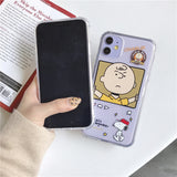 Cartoon Snoopy Charlie Phone Case For Apple iPhone 11 Pro X XS Max XR Soft TPU Back Cover for iPhone 7 8 Plus Cute Lovely Clear Case